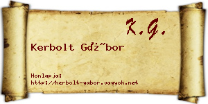 Kerbolt Gábor névjegykártya