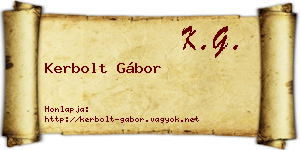 Kerbolt Gábor névjegykártya
