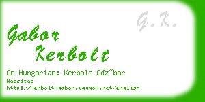 gabor kerbolt business card